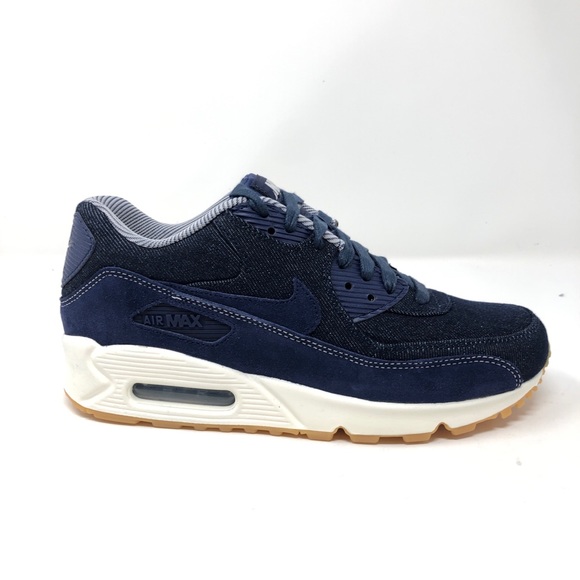 NIKE Air Max 90 SE Women's Shoes Denim Blue White - Picture 2 of 8